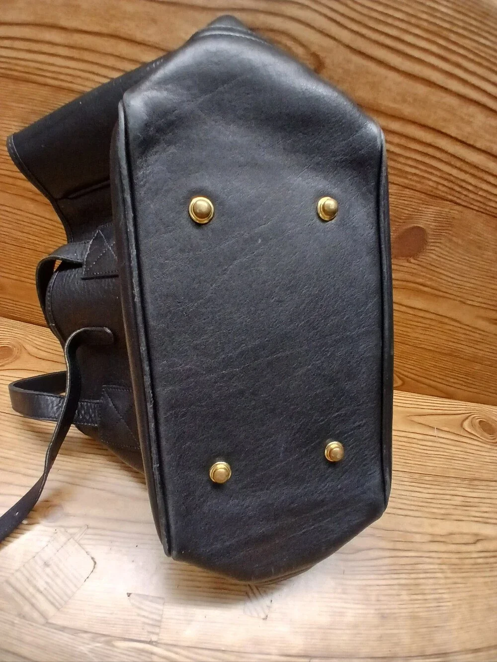 Dooney & Bourke Black Leather Tote with Gold Charm
